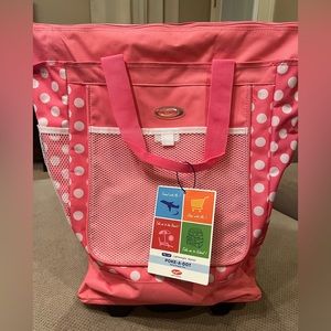 Olympia Poke-A-Dot Rolling Shopper Tote NWT